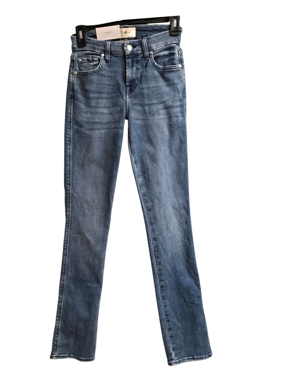 7 For All Mankind b(air) Straight Leg Jeans NWT Size 25 Classic Blue Denim $178